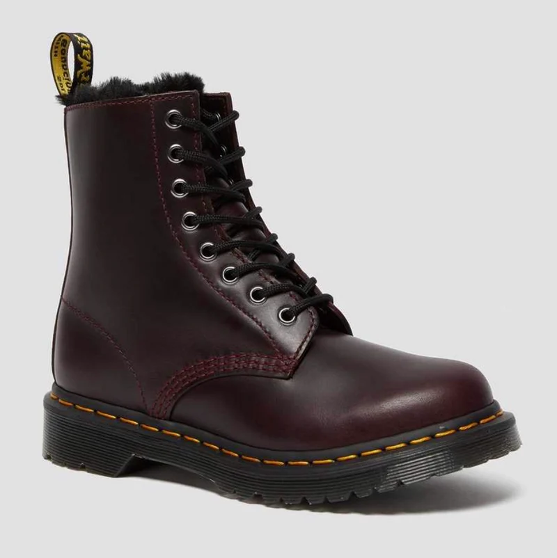 Dr Martens 1460 Damen Stiefel mit Kunstfellfutter - Ochsenblut