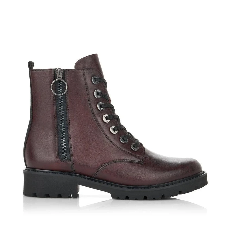 Remonte Damen-Stiefelette aus Leder mit Fleecefutter - Rot
