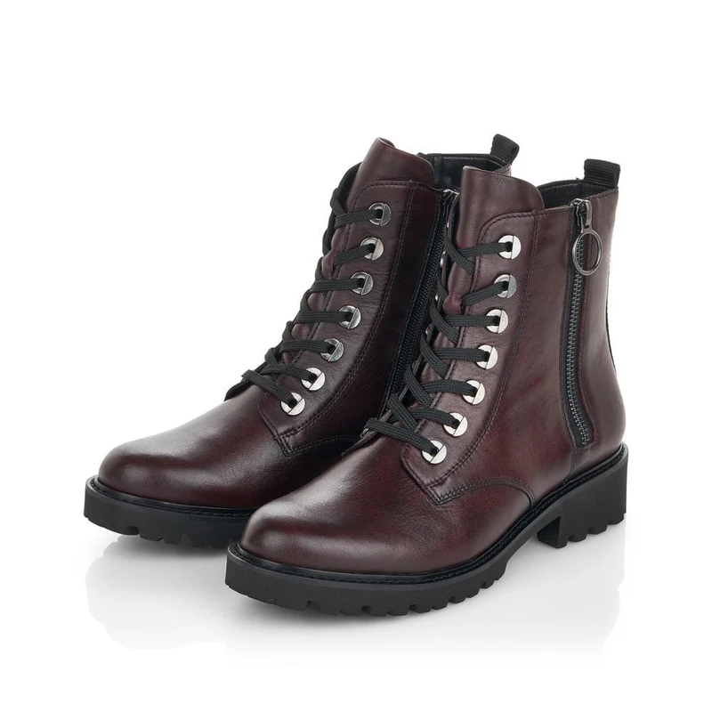 Remonte Damen-Stiefelette aus Leder mit Fleecefutter - Rot