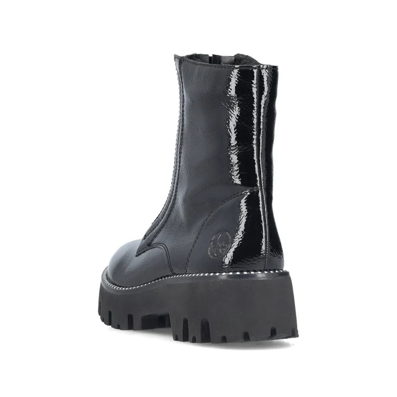 Rieker Modische Stiefelette für Damen mit Fleecefutter - Schwarz