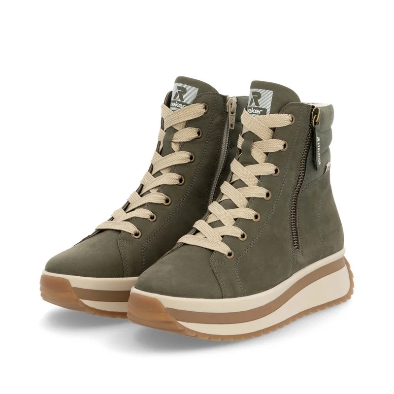 Rieker Damen Revolution Leather Sport Lederstiefelette - Grün