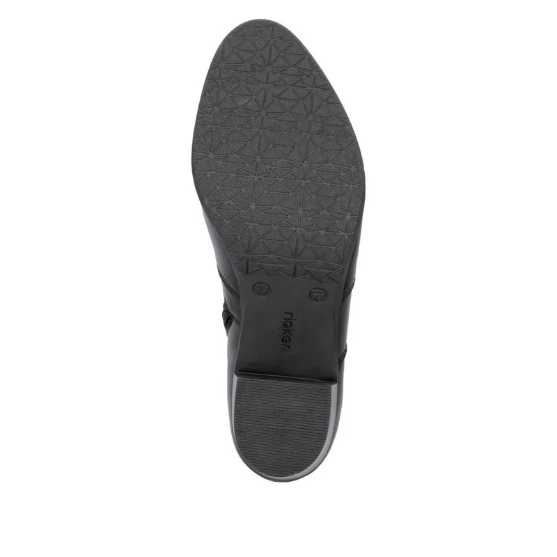 Rieker Damen Modische Stiefelette mit Fleecefutter und Absatz aus Leder - Schwarz