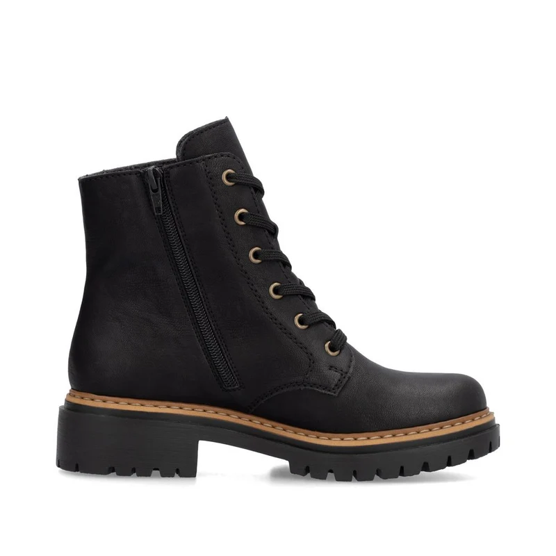 Rieker Modische Stiefelette für Damen mit Fleecefutter - Schwarz
