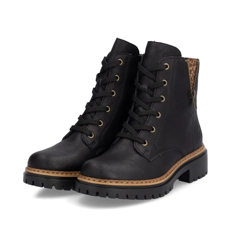 Rieker Modische Stiefelette für Damen mit Fleecefutter - Schwarz