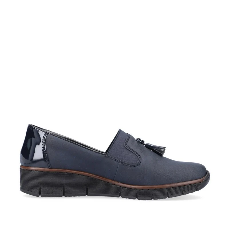 Rieker Loafer mit Keilabsatz für Damen - Marineblau