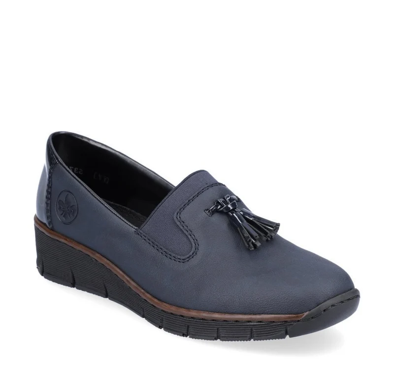 Rieker Loafer mit Keilabsatz für Damen - Marineblau