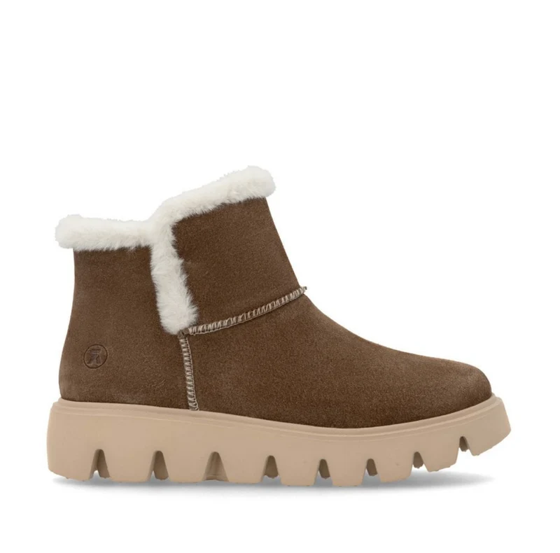 Rieker Damen-Stiefelette mit Lammfellfutter - Braun