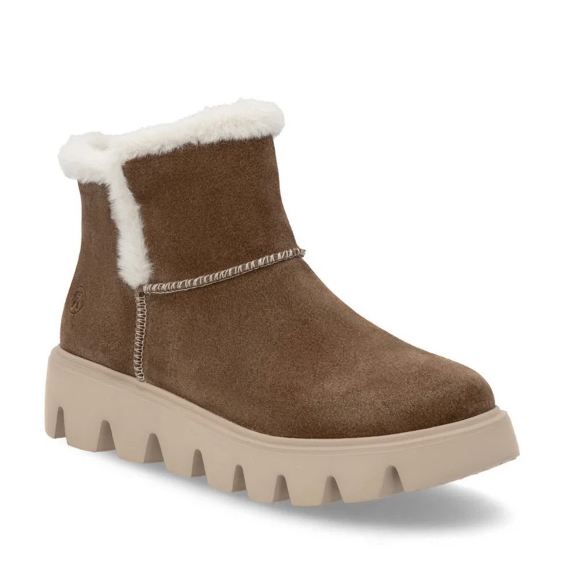 Rieker Damen-Stiefelette mit Lammfellfutter - Braun