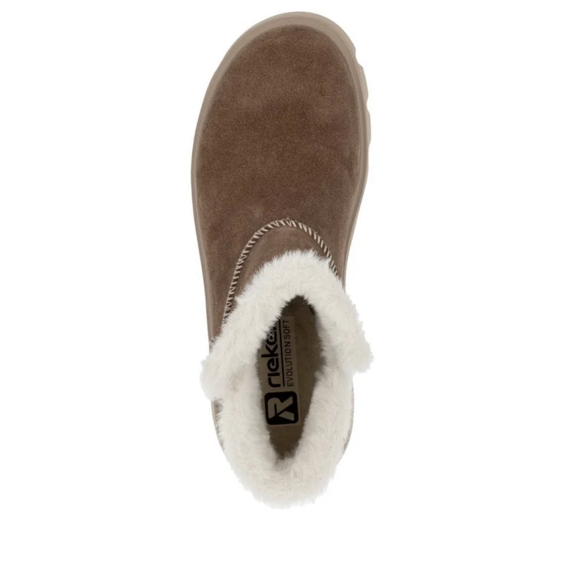 Rieker Damen-Stiefelette mit Lammfellfutter - Braun