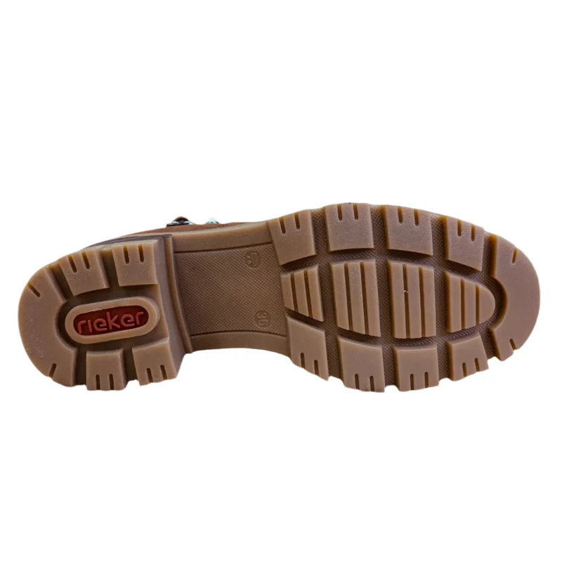 Rieker Damen Stiefelette mit Absatz und Fleecefutter - Braun