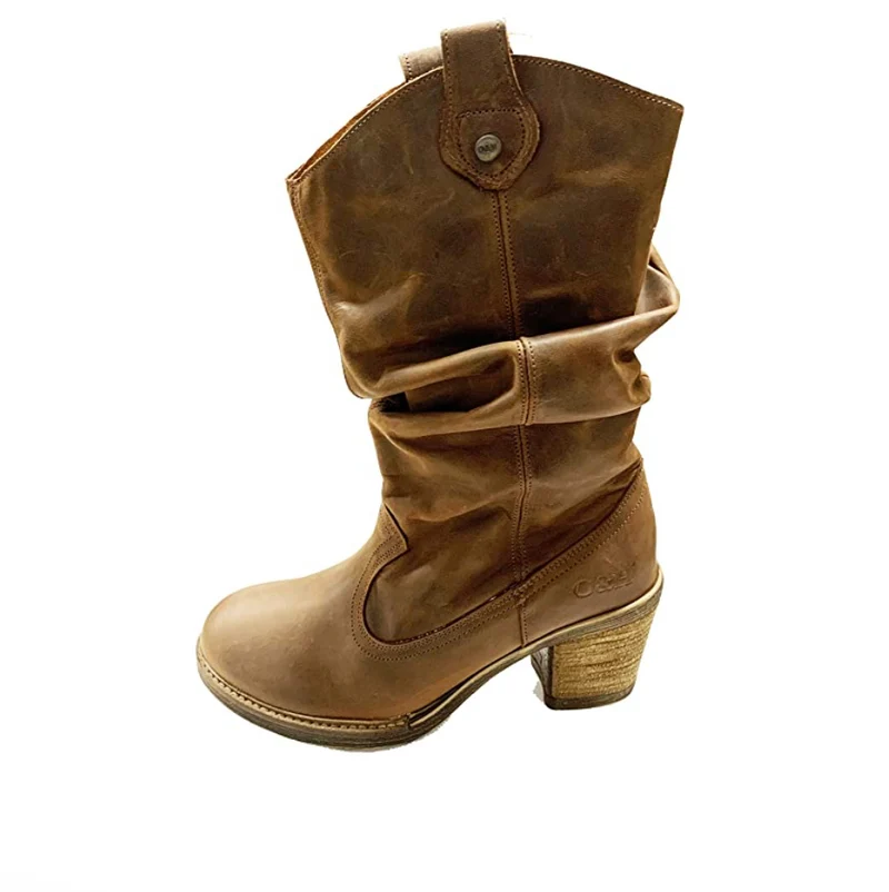 Oak & Hyde Westwood Mid Lederstiefel für Damen – Dunkelbraun