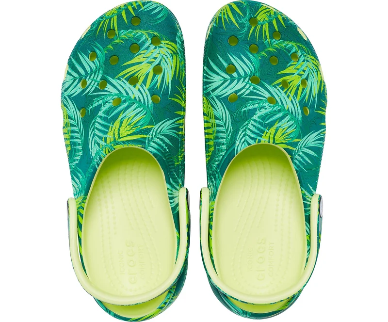 Crocs Klassischer Plateau-Clog für Damen - Tropisch / Grün