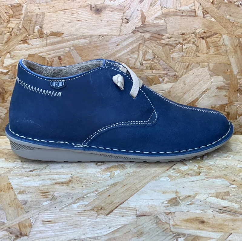 On Foot Damenschuh aus Nubukleder – Marineblau