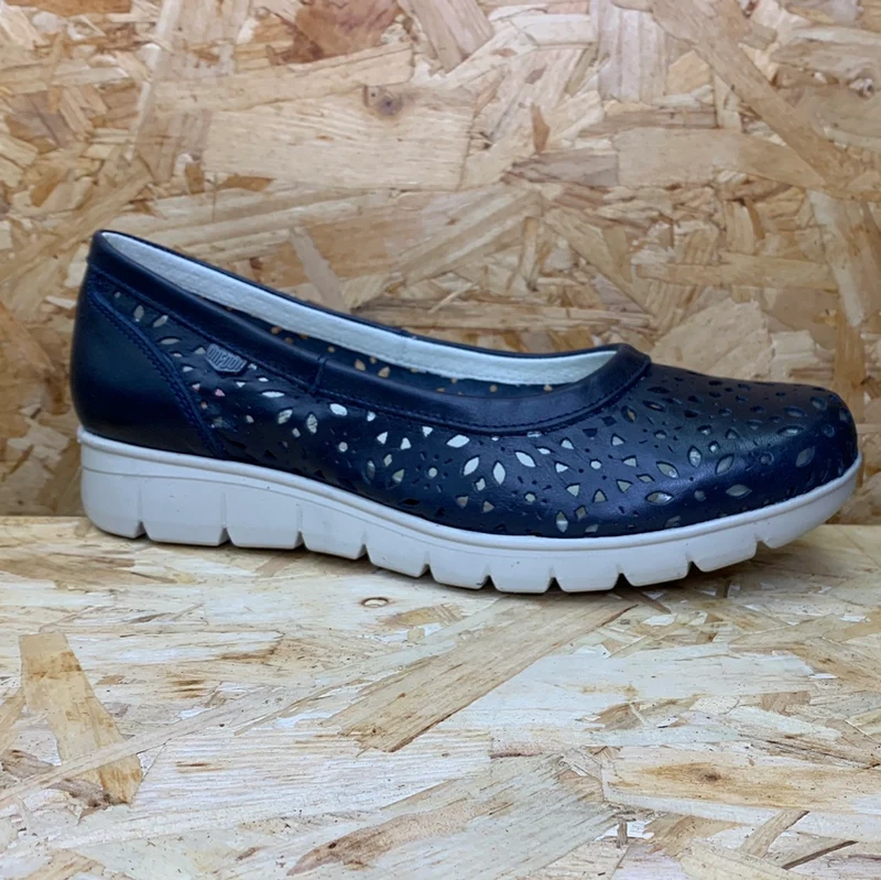 On Foot Damen-Lederschuh – Marineblau