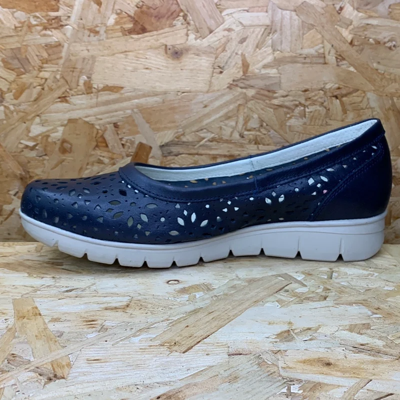 On Foot Damen-Lederschuh – Marineblau