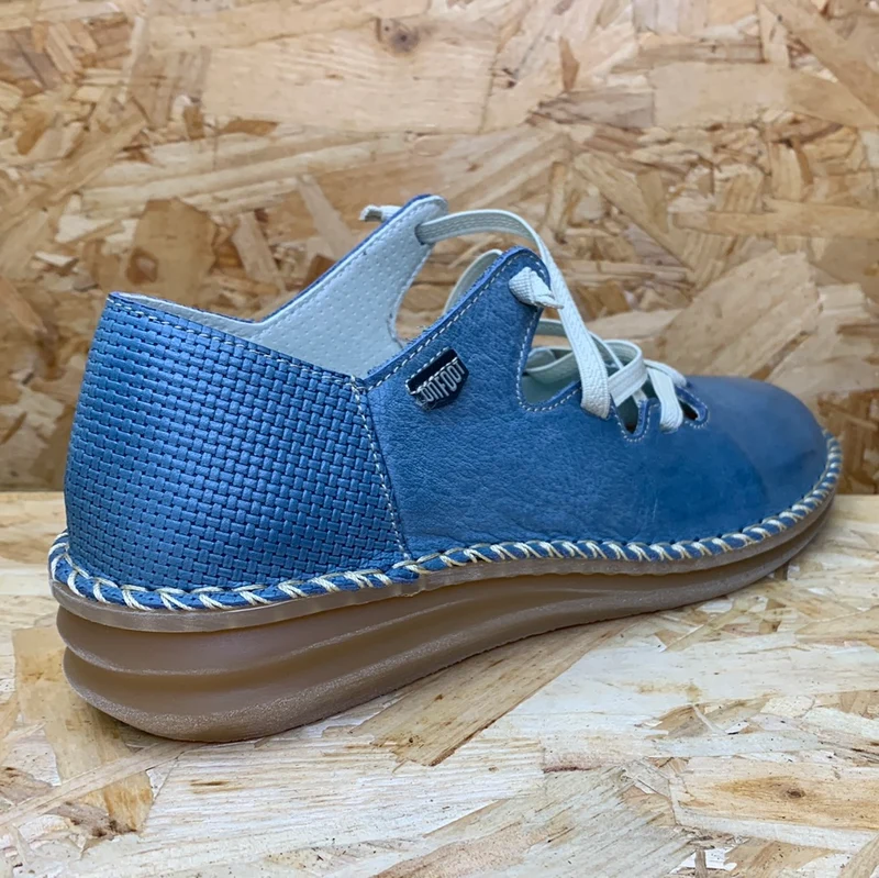 On Foot Damen Lederschuh - Jeans Blau