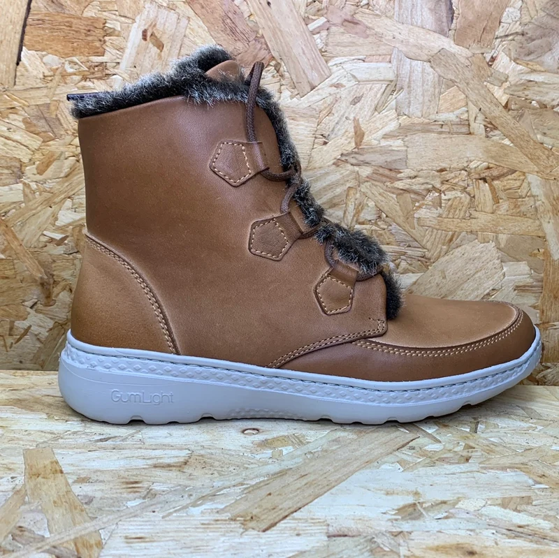 On Foot Damen-Stiefelette aus gefüttertem Leder – Hellbraun