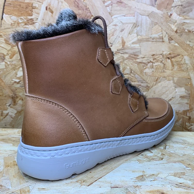 On Foot Damen-Stiefelette aus gefüttertem Leder – Hellbraun
