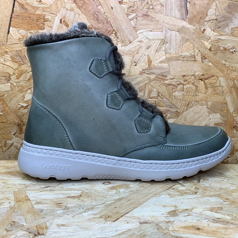 On Foot Damen-Stiefelette aus gefüttertem Leder – Grün