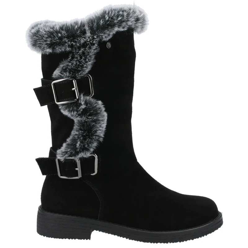 Hush Puppies Weite Stiefel „Megan“ aus Wildleder für Damen - Schwarz