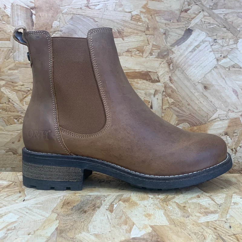 Oak & Hyde Frauenbrücke Chelsea Leder-Ankle-Boots - Cognac
