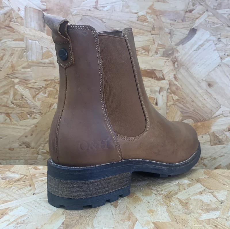 Oak & Hyde Frauenbrücke Chelsea Leder-Ankle-Boots - Cognac