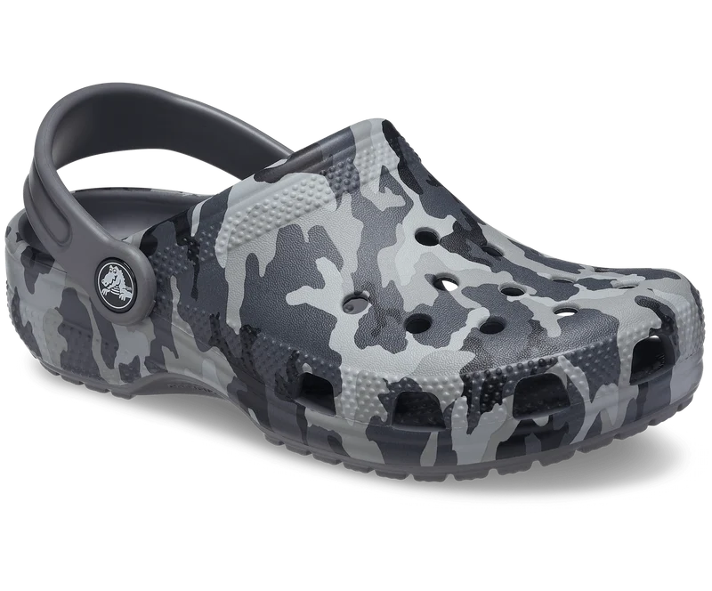 Crocs Klassischer Camo-Clog für Kinder – Schwarz