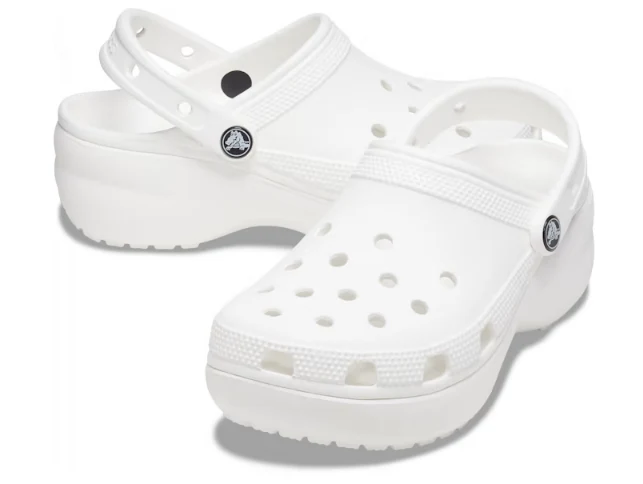Crocs Klassischer Unisex-Plateau-Clog – Weiß