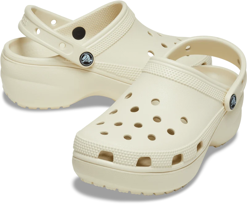 Crocs Klassischer Unisex-Plateau-Clog – Knochen
