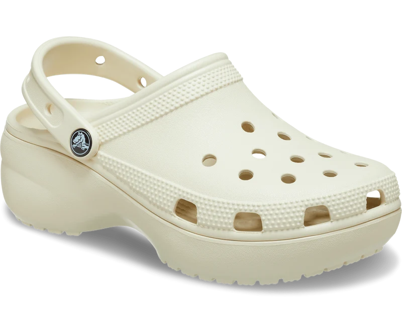 Crocs Klassischer Unisex-Plateau-Clog – Knochen