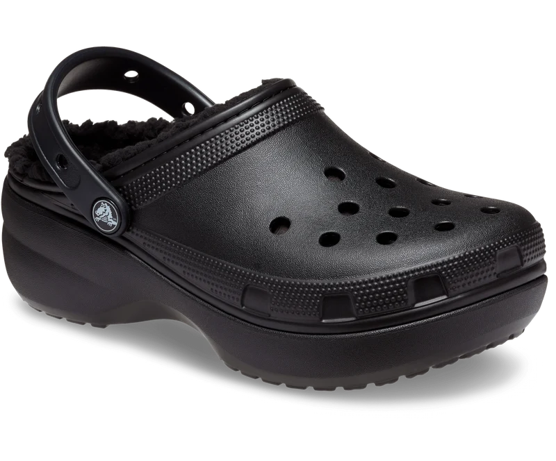 Crocs Klassische Unisex-Plattform Lined Clog - Schwarz