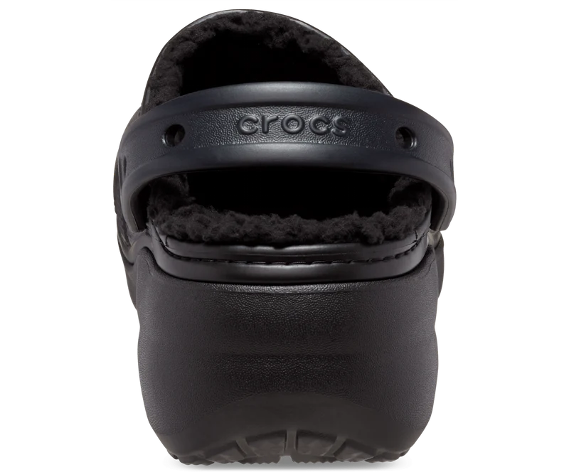 Crocs Klassische Unisex-Plattform Lined Clog - Schwarz
