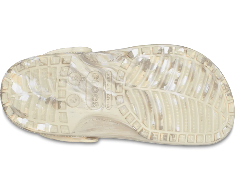 Crocs Klassischer Unisex-Marmor-Clog – Knochen