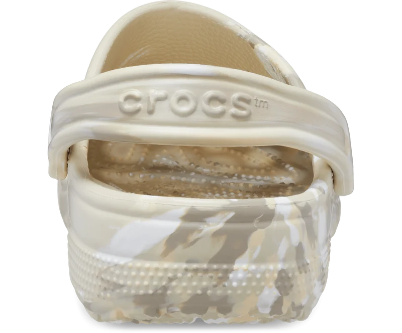 Crocs Klassischer Unisex-Marmor-Clog – Knochen