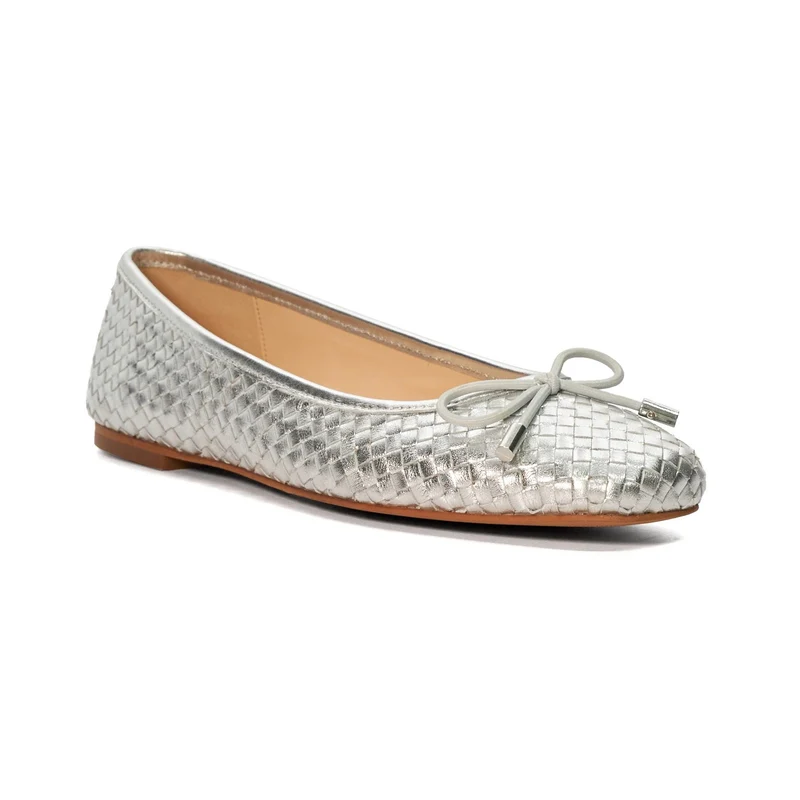 Dune Heights Ballerina-Pumps für Damen – Silber
