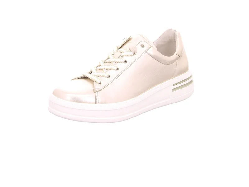 Damen Low Sneaker Low Top G-Weite 46.395 Grau 82 Puder Leder