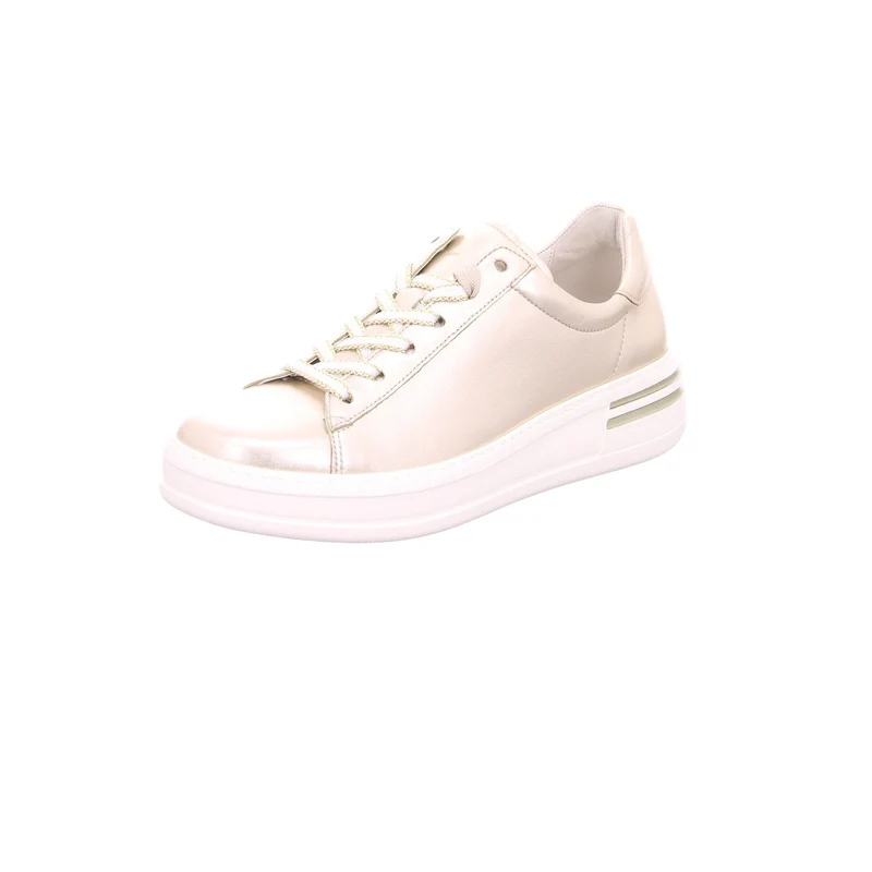 Damen Low Sneaker Low Top G-Weite 46.395 Grau 82 Puder Leder