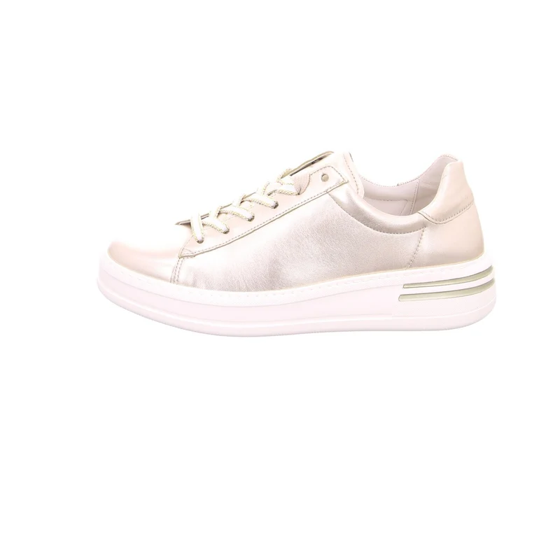 Damen Low Sneaker Low Top G-Weite 46.395 Grau 82 Puder Leder