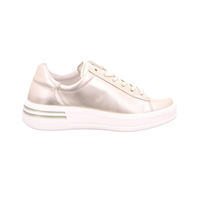 Damen Low Sneaker Low Top G-Weite 46.395 Grau 82 Puder Leder
