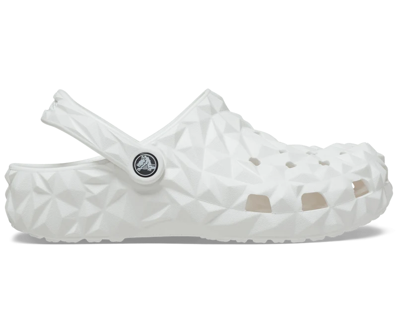 CROCS Klassischer Unisex-Clog mit geometrischem Muster – Weiß