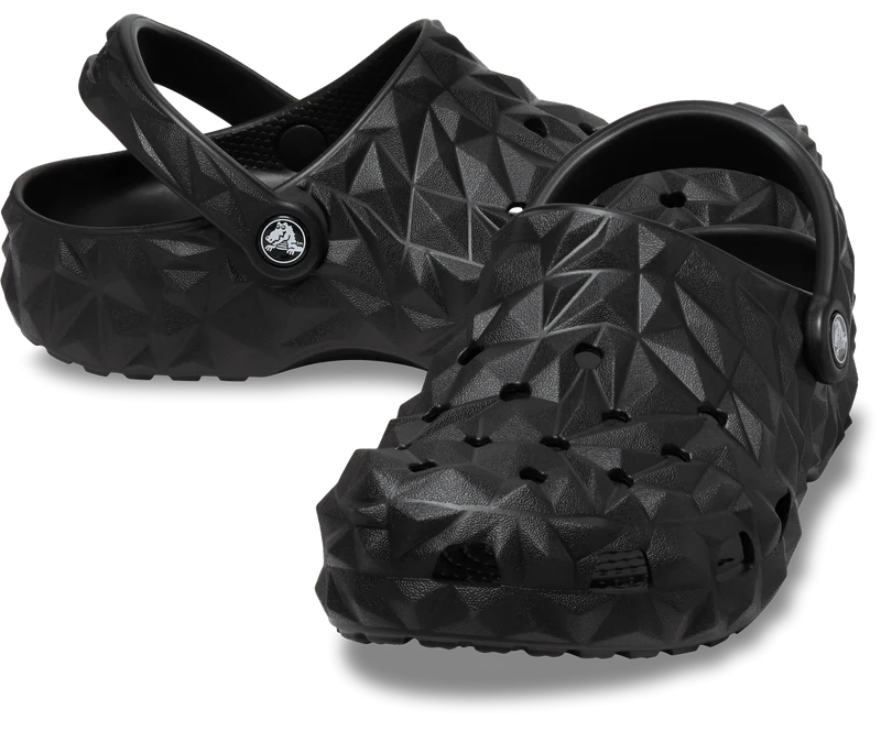 CROCS Klassischer Unisex-Clog mit geometrischem Muster – Schwarz
