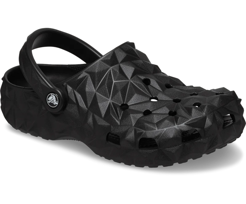 CROCS Klassischer Unisex-Clog mit geometrischem Muster – Schwarz