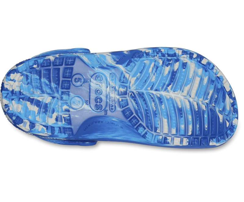 Crocs Klassischer Unisex-Marmor-Clog – Blue Bolt