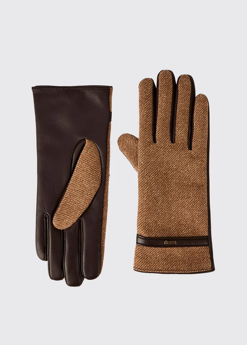 Ballycastle Tweed Lederhandschuhe - Camel Twill