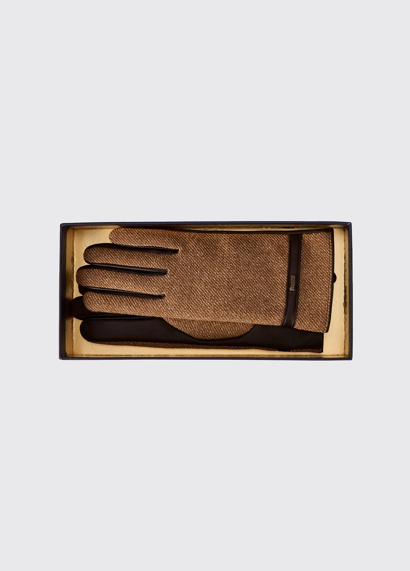 Ballycastle Tweed Lederhandschuhe - Camel Twill