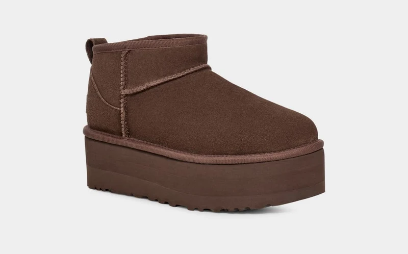 UGG Damen Ultra Mini Plateaustiefel – Burnt Cedar
