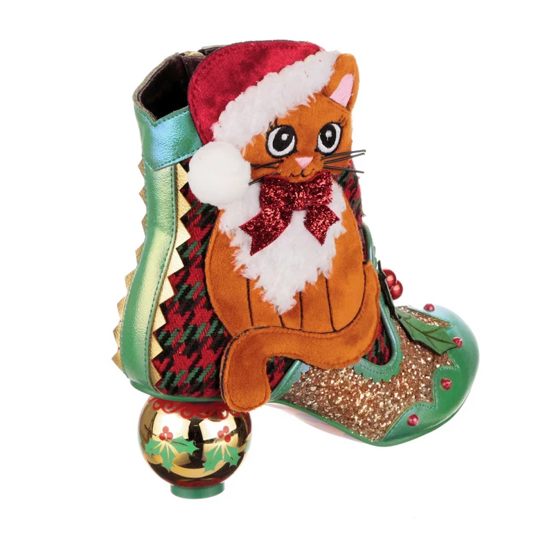 Irregular Choice Weihnachts-Kitty-Stiefeletten für Damen – Rot
