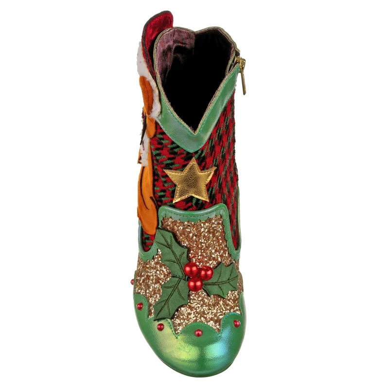Irregular Choice Weihnachts-Kitty-Stiefeletten für Damen – Rot