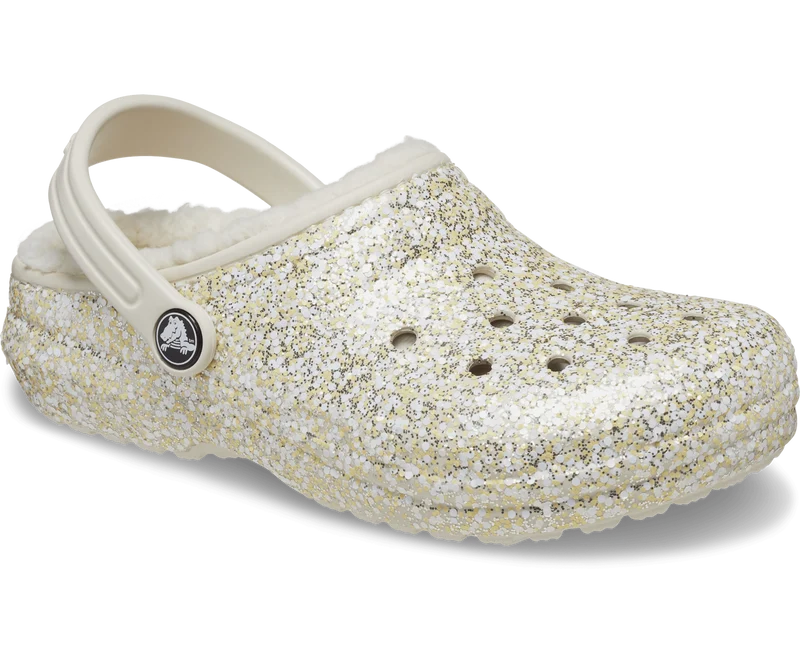 Crocs Klassisch gefütterter Glitzer-Clog für Kinder – Stucco