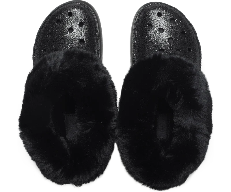 Crocs Unisex Furever Crush Glitzer Clog – Schwarz